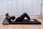 Leewadee 3-Fold Mat XXL with Triangle Cushion – Firm TV Pillow, Foldable Mattress with Cushion Made of Eco-Friendly Kapok, 67 x 31 inches, Black