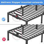 MAF 14 Inch California King Metal Platform Bed Frame with Round Corner Legs, 3000 LBS Heavy Duty Steel Slats Support, Noise Free, No Box Spring Needed, Easy Assembly