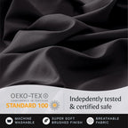 LuxClub 6 PC Queen Sheet Set, Breathable Luxury Bed Sheets, Deep Pockets 18" Wrinkle Free Cooling Sheets Machine Washable Hotel Bedding Silky Soft - Black Queen