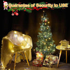 Decute 300LED Christmas String Lights Outdoor Waterproof 105FT UL Certified with End-to-End Plug 8 Modes, Warm White Indoor Starry Fairy Lights for Christmas Tree Patio Garden Wedding Party Decor
