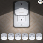 LED Night Lights Plug into Wall with Dusk-to-Dawn Sensor, Automatically Turn on and Off,Night Light for Kids,Bedroom,Bathroom,Stairs, White, 6 Packs