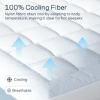 Niagara Cooling Queen Mattress Topper - Pillow Top Mattress Cover Quilted Fitted Cooling Topper for Back Pain Deep Pocket Fits 20 Inches (60x80 Inches)