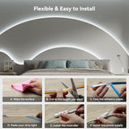 PAUTIX COB LED Strip Light 32.8ft,Engineering Level UL Listed Daylight White 6000K,CRI93+ Super Bright High Lumen,Dimmable 24V Flexible LED Tape Light with RF Remote,for Home&Office Decor DIY Lighting