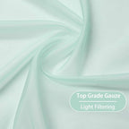 KEQIAOSUOCAI Aqua Sheer Curtains -Seafoam Green Grommet Voile Sheer Drapes Airy Curtain Panels with Light Filtering Window Treatment for Boy's Bedroom(2 Pieces,54 Wide x 63 Long inches)