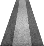 Custom Size Modern Runner Rug Carpet for Hallway Entryway Foyer Kitchen, Slip Resistant Latex Rubber Backed 31 inch Wide X Customized Length, Scroll Grey, 31 inch X 6 feet