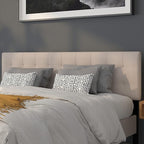Flash Furniture Bedford Tufted Upholstered King Size Headboard in Beige Fabric