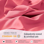 LuxClub 3 PC Sheet Set Bed Sheets Deep Pockets 16" Eco Friendly Wrinkle Free Cooling Machine Washable Hotel Bedding Silky Soft - Vermilion Twin XL