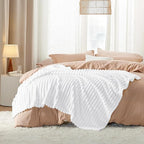 Bedsure GentleSoft White Twin XL Blanket for Bed - Cozy Soft Blankets for Women, Cute Small Fleece Throws for Girls, Birthday Gifts for Women Decor Gifts for Mom, White, 66x90 Inches