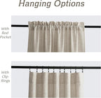 RYB HOME Natural Beige Linen Sheer Curtains 95 inches Long for Living Room and Dining Room, Weave Textured/Rod Pocket, Light Filtering Sheer Curtains and Drapes, W 52 x L 95 inches, 2 Panels Set