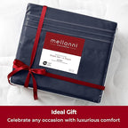 Mellanni Extra Deep Split King Sheets - 5 PC Iconic Collection Bedding - Hotel Luxury, Ultra Soft, Cooling Bed Sheets - Wrinkle, Fade, Stain Resistant (Split King, Navy Blue)