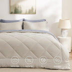 Bedsure Queen Comforter Set - 7 Pieces Reversible Beige Bedding, Queen Size Bed Set for All Seasons, Bed in a Bag with Down Alternative Comforter, Sheets, Pillowcases & Shams