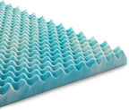 Linenspa 2 Inch Convoluted Gel Swirl Memory Foam Mattress Topper - Promotes Airflow - Relieves Pressure Points - Twin XL