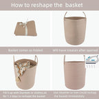 Cotton Rope Laundry Basket Hamper for Clothes Woven Storage Basket for Living Room Bedroom Boho Tall Rope Baskets for Blanket Toys Pillow Towels Baby Nursery Hamper Bin Konjac