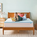LINENSPA Memory Foam Mattress Topper - 2 Inch Gel Infused Memory Foam - Plush Feel - Cooling and Pressure Relieving - CertiPUR Certified - Dorm Room Essentials - Full XL Size