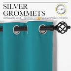 NICETOWN Room Darkening Curtains 40 inch Length 2 Panels, Peacock Teal, 2 Pieces, W29, Thermal Insulated Grommet Blackout Curtains for Modern Casual Elegant Bedroom Kids Room Theme Decoration