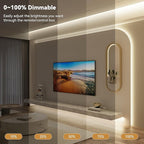 PAUTIX COB LED Strip Light 16.4ft,Engineering Level UL Listed Natural White 4000K,CRI93+ Super Bright High Lumen,Dimmable 24V Flexible LED Tape Light with RF Remote,for Home&Office Decor DIY Lighting