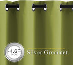 NICETOWN Fresh Green Room Darkening Bedroom Curtains 96 inches Long, Grommet Thermal Insulated Room Darkening Window Treatments Sound Reducing for Living Room, W46 x L96, 2 Panels