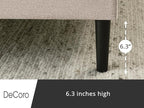 Decoro Mornington Upholstered 2.0 Platform Bed, Button-Tufted Fabric Headboard and Metal Frame with Wood Slat Support, Linen, Queen