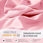 LuxClub 4 PC Sheet Set Bed Sheets Deep Pockets 16" Eco Friendly Wrinkle Free Cooling Machine Washable Hotel Bedding Silky Soft - Baby Pink Full