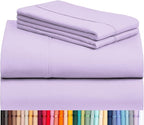 LuxClub Twin XL Sheets - Soft Twin Bed Sheets for-Boys-and-Girls-3 PC Deep Pockets Wrinkle Free-Kids-Fitted Sheets Machine Washable Hotel Bedding Silky Soft - Lavender Twin XL