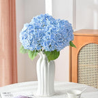 MARTINE MALL 4Pcs 21in Hydrangea Artificial Flowers, Latex Real Touch Hydrangeas Lifelike Large Hydrangea Flowers for Home Decor Party Arrangements Wedding Bouquets Centerpieces (Blue)
