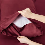 Bedsure Full Size Bed Sheets, Cooling Sheets, Rayon Derived from Bamboo, Breathable & Soft, Deep Pocket Up to 16 Inches, Hotel Luxury Silky Bedding for Hot Sleepers, Burgundy