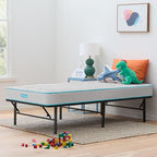 Linenspa 6-Inch Innerspring Mattress - Full + 14-Inch Folding Platform Bed Frame