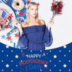 4th of July Red White and Blue Decorations Flowers 6 Bundle Artificial Babys Breath Fake Silk Patriotic Flowers for Independence Day Americana Home Decor Floral Indoor Arrangement Table Centerpieces