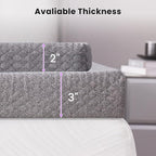 SINWEEK 3 Inch Gel Memory Foam Mattress Topper Twin XL Size for College Dorm, Dorm, Ventilated High Density Pad for Back Pain, Bed Topper with Removable Soft Cover, CertiPUR-US Certified,Grey