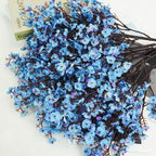 Uieke 15 Pcs Artificial Baby Breath Flowers Fake Gypsophila Bouquets Faux Silk Flower Real Touch Flowers for Wedding Farmhouse Decor DIY Home Party Office Kitchen Hotel Bathroom Garden Blue