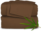King Sheets by Pure Bamboo, Genuine 100% Organic Viscose Derived from Bamboo Bed Sheet Set, Luxuriously Soft & Cooling, Double Stitching, Lifetime Quality Promise (King, Coconut Husk)