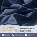 LuxClub 4 PC Full Sheet Set, Breathable Luxury Bed Sheets, Deep Pockets Wrinkle Free Cooling Bed Sheets Machine Washable Hotel Bedding Silky Soft - Navy Full