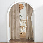 RYB HOME Privacy Semi Sheer Linen Curtains 72 inches Long, Rod Pocket Linen Blend Elegant Light Filtering Privacy Protected Panels for Farmhouse Cottage, Khaki, 52" W, 2 Panels
