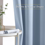 NICETOWN Blackout Vintage Blue Curtains 84 inches Long, Grommet Room Darkening Thermal Insulated Sound Dampening Window Treatments for Bedroom/Home Office, 2 Panels, W46 x L84