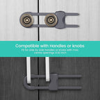 Jetec 10 Pieces Cabinet Locks for Babies, U-Shaped Proofing Drawers Safety Child Locks Adjustable, Easy to Use Childproof Latch for Knob Handle on Kitchen Door Storage Cupboard Closet (Gray)