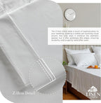 Linen Home 100% Cotton Percale Sheets California King Size, White, Deep Pocket, 4 Pieces Set - 1 Flat, 1 Deep Pocket Fitted Sheet and 2 Pillowcases, Crisp Cool and Strong Bed Linen