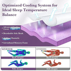 SINWEEK 2 Inch Gel Memory Foam Mattress Topper with Cooling Cover Ventilated Soft Mattress Pad, Bed Topper, CertiPUR-US Certified, King Size