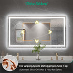 TokeShimi 72x36 LED Mirror for Bathroom with 3-Color Lights,Lighted Vanity Mirror with Lights,Anti-Fog,Stepless Dimmable,HD Tempered Glass,Memory Function,Waterproof,Shatterproof,UL Listed