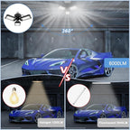 LED Garage Lights - 1 Pack, 80W, 8000LM 6500K Shop Light with 3 Deformable Panels, Basement Barn Light, E26/E27 for Shop, Warehouse, Basement
