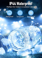 Minetom Fairy Lights Battery Operated, 33FT 100 LED Mini Battery Powered String Lights Twinkle Lights Mason Jar Lights, Waterproof Starry Firefly Lights for Party Wedding Christmas Decor, Pure White