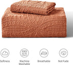 Love's cabin Twin Quilt Set Umber Bedspreads - Soft Bed Summer Lightweight Bedspread Comforter - Modern Style Coin Pattern Coverlet for All Season - 2 Pieces (1 Quilt, 1 Pillow Sham)