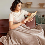 Exclusivo Mezcla Fleece Blanket Twin Size for Bed, Super Soft and Warm, All Season Use, Cozy, Plush, Lightweight, 90x66 Inches, Camel
