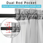 OWENIE Grey Sheer Curtains 72 Inches Long 2 Panels, Transparent Voile Sheer Curtain Double Rod Pocket Gauze Drapes for Living Room Bedroom Window Sliding Glass Door Treatment, 42 x 72 Inch