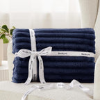 Bedsure GentleSoft Blue Fleece Blanket for Couch - Cozy Soft Blankets for Women, Cute Small Throws for Girls, 108x90 Inches