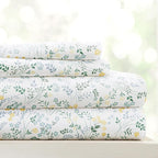 Linen Market Double-Brushed Patterned Microfiber Full Sheet Set 4 Piece – Oeko-TEX Certified Ultra Soft & Wrinkle-Free - 16" Deep Pocket Sheets - Easy Care Full Size - Wildflower Light Blue