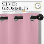 NICETOWN Crystal Pink Room Darkening Curtains for Kitchen, Window Treatment Thermal Insulated Solid Grommet Room Darkening Curtains/Drapes for Bedroom (Set of 2, 42 inches Wide by 48 inches Long)