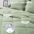 Love's cabin Twin XL Comforter Set Sage, 5 Pieces Twin XL Bed in a Bag, All Season Bedding Sets with 1 Comforter, 1 Flat Sheet, 1 Fitted Sheet, 1 Pillowcase and 1 Pillow Sham
