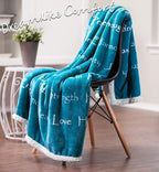 Chanasya Premium Healing Warm Hugs Caring Gift Blanket - for Positive Energy Love Support Comfort Strength - Cancer Chemo Surgery Get Well Gift - Patient Women Men Friend (Twin) Teal