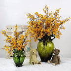 JAKY-Global Babys Breath Fabric Cloth Artificial Flowers 20 Bundle European Fake Silk Plants Decor Wedding Party Decoration Bouquets Real Touch DIY Home Garden (Yellow Orange 20pcs)