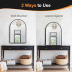 Delma Arched Bathroom Mirror, 24"x36" Wall Mounted Vanity Mirror for Bedroom, Living Room and Entryway, Black